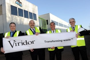 (l to r) Alex Cutts, CWR operations director, Graham Warren, Viridor regional director, Philip Serfaty, CWR commercial director and Paul Rowland, Viridor regional manager